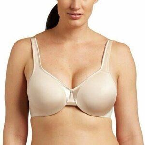 Olga Satin Edge Wireless T-Shirt Bra 2 Ply Seamless 30589 Nude Size 42C Full Cup